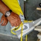 کفش کتانی اصلی نایک ایر جردن وان توسی زرد Air Jordan 1 High Switch « Light Smoke Grey »