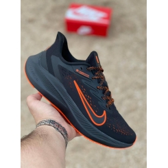 کفش اصلی نایک وین فلو 7 مشکی/نارنجی Nike Men's Air Zoom Winflo 7 Running Shoes 