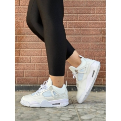 کفش کتونی نایک ایرجردن رترو 4 اصی دخترانه سفید رنگ nike Air Jordan 4 Retron